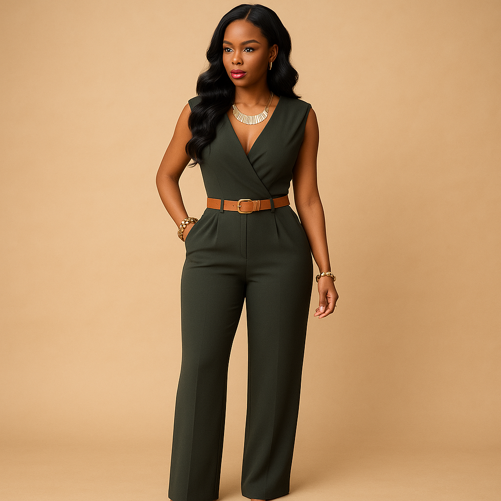 Variant image for Elegante jumpsuit met diepe V-hals en hoge taille | Maud-55