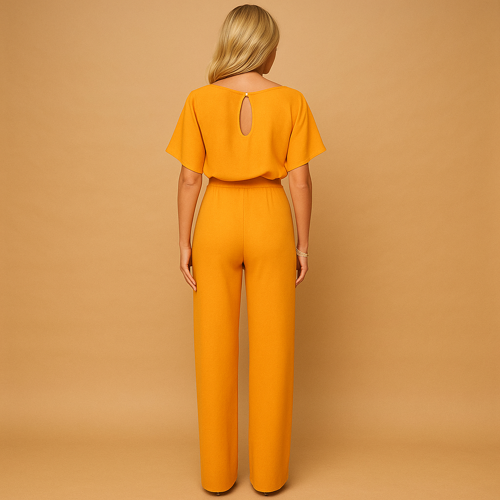 Dames jumpsuit zwart met veterdetail en getailleerde pasvorm | Tessa 4