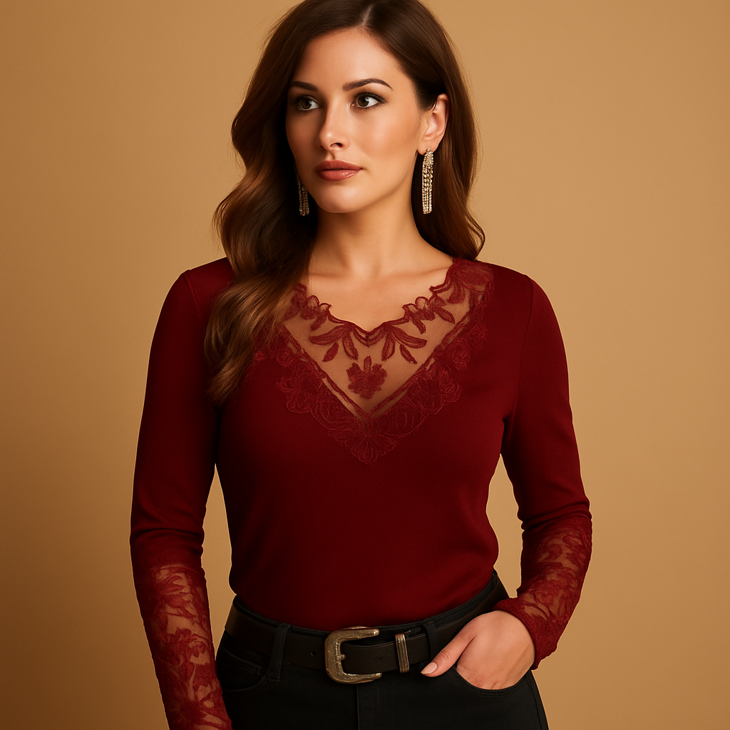 Elegante kanten blouse met vrouwelijke pasvorm | Iris 3