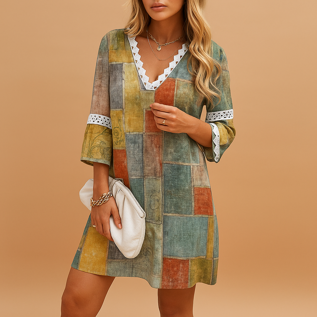 Zomerjurk Dames met Korte Mouwen en Vrolijke Prints | Lotte 4