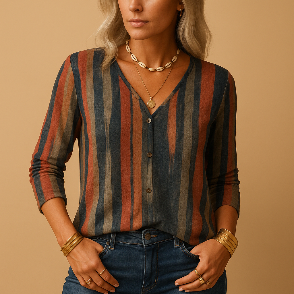 Dames top met printmix en comfortabele katoenmix | Nadine 3