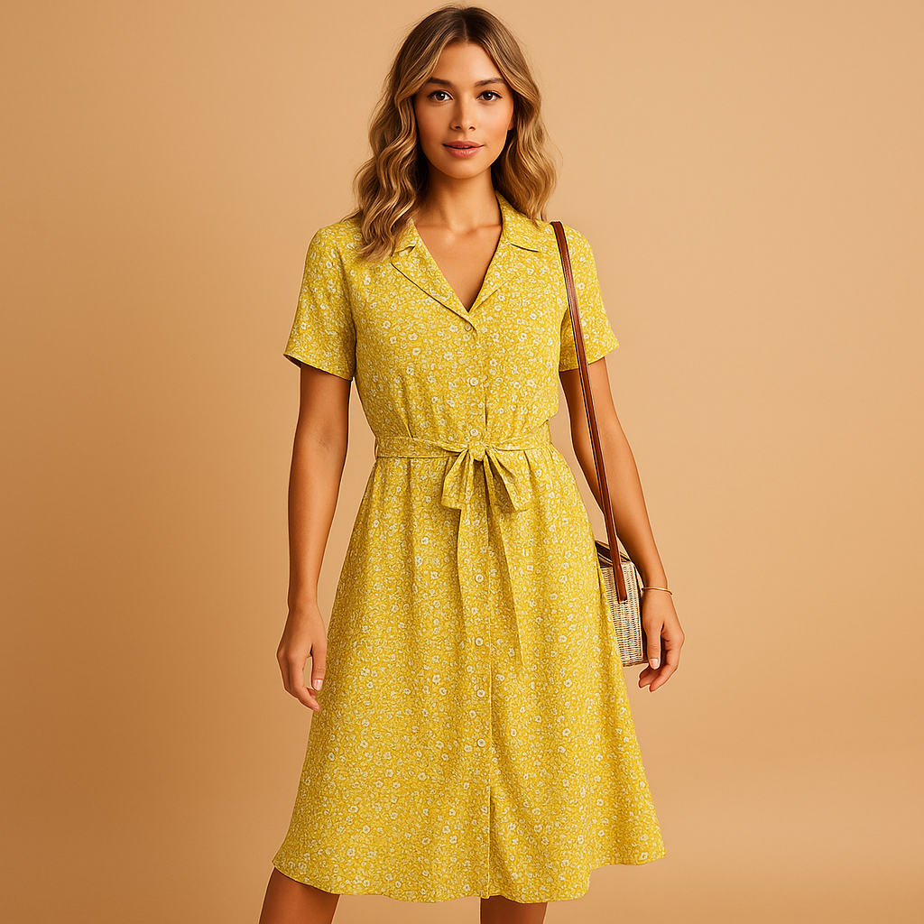 Bloemenprint zomerjurk met korte mouwen voor dames | Fleur 4