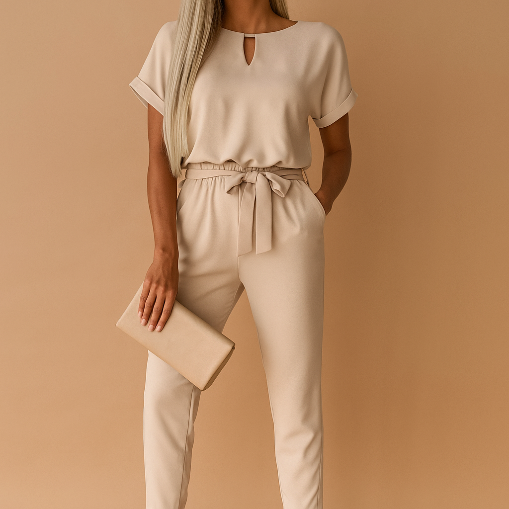 Zwarte jumpsuit dames met getailleerde pasvorm voor feesten | Milou 3