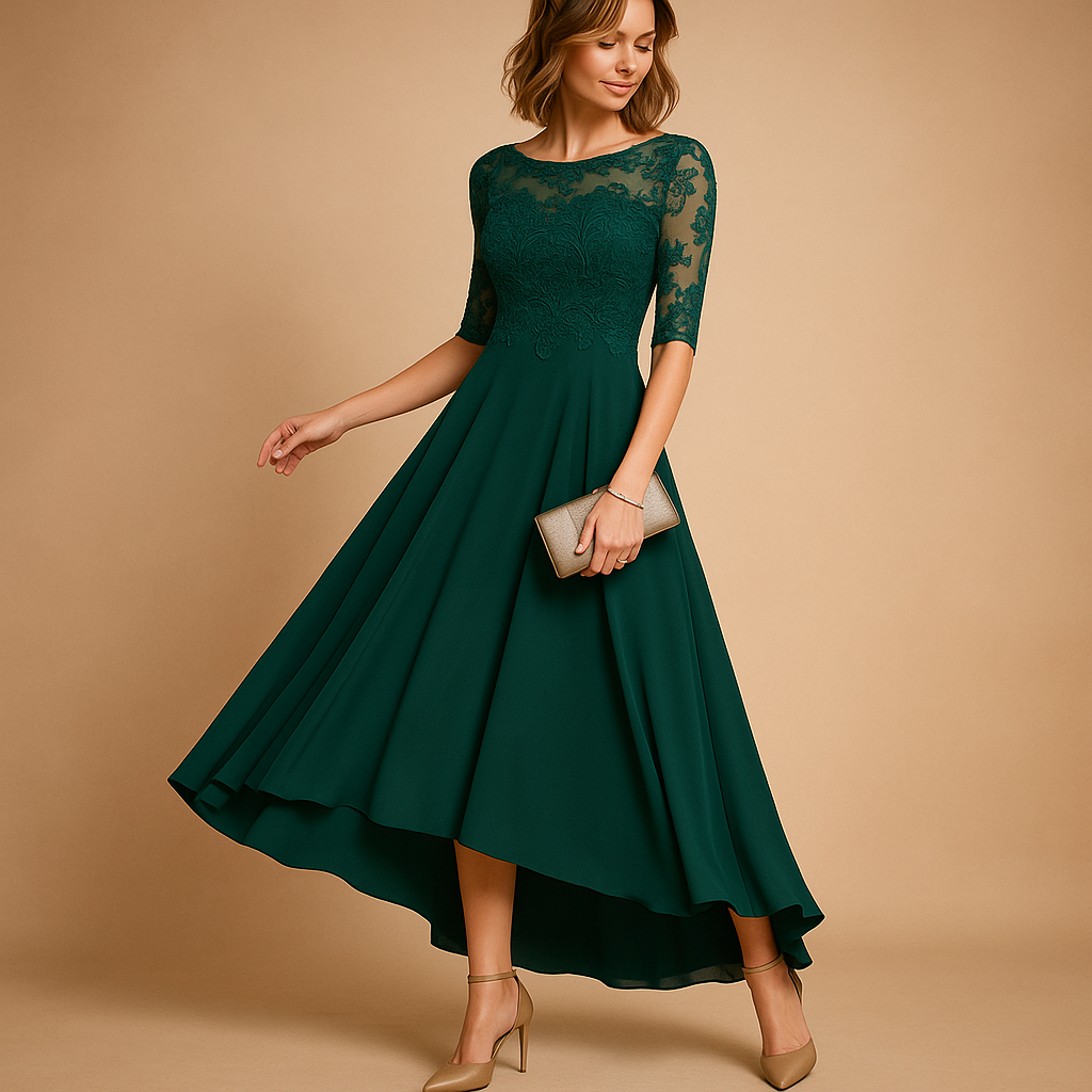 Feestjurk Dames met Kanten Details en Flatterende Pasvorm | Milou 6