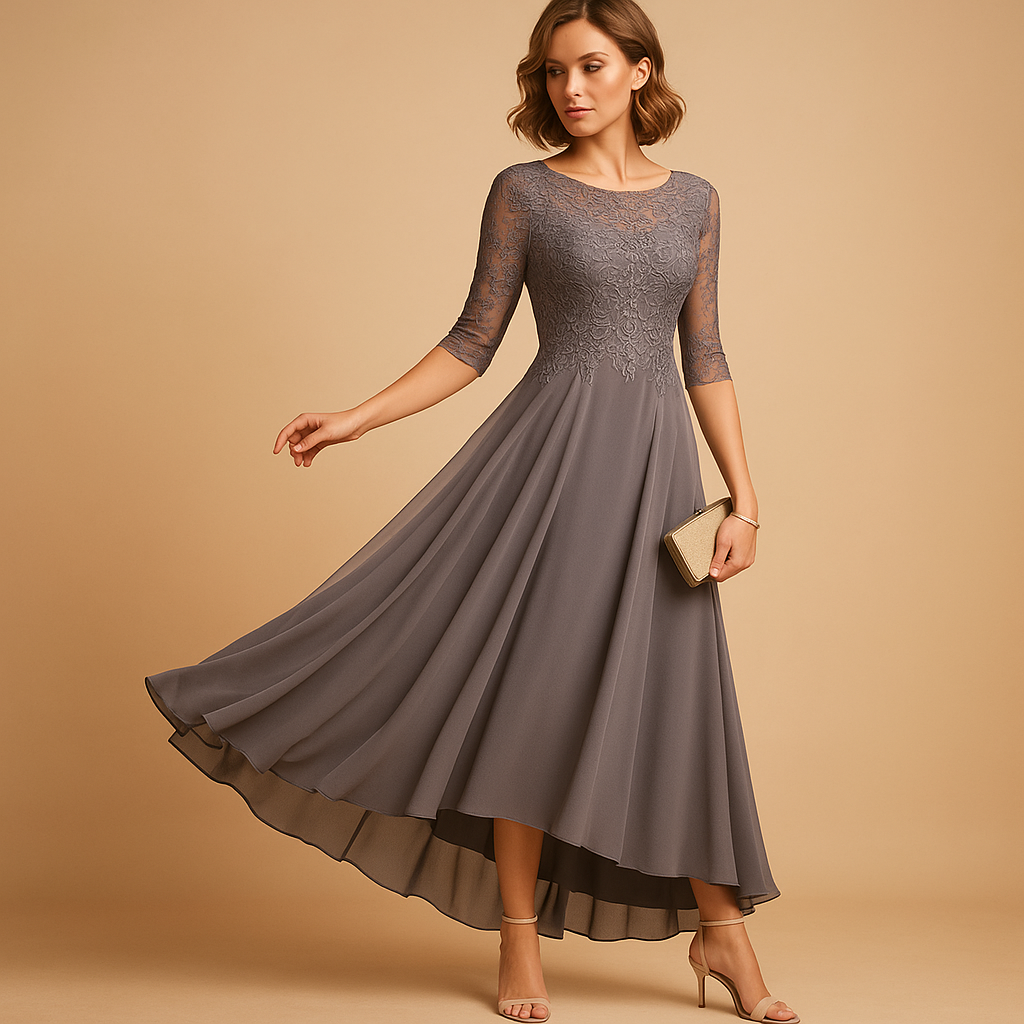 Feestjurk Dames met Kanten Details en Flatterende Pasvorm | Milou 3