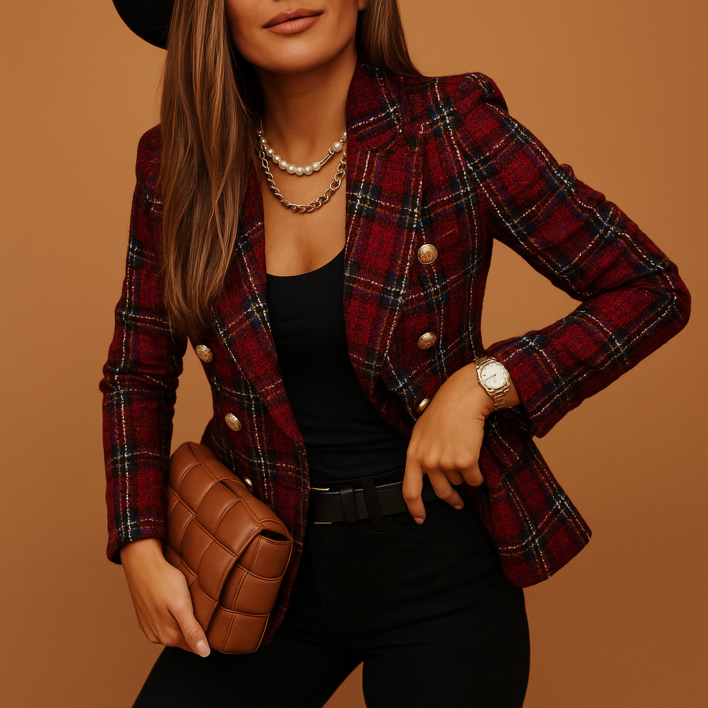 Zwarte blazer dames met elegante getailleerde pasvorm | Tessa 4