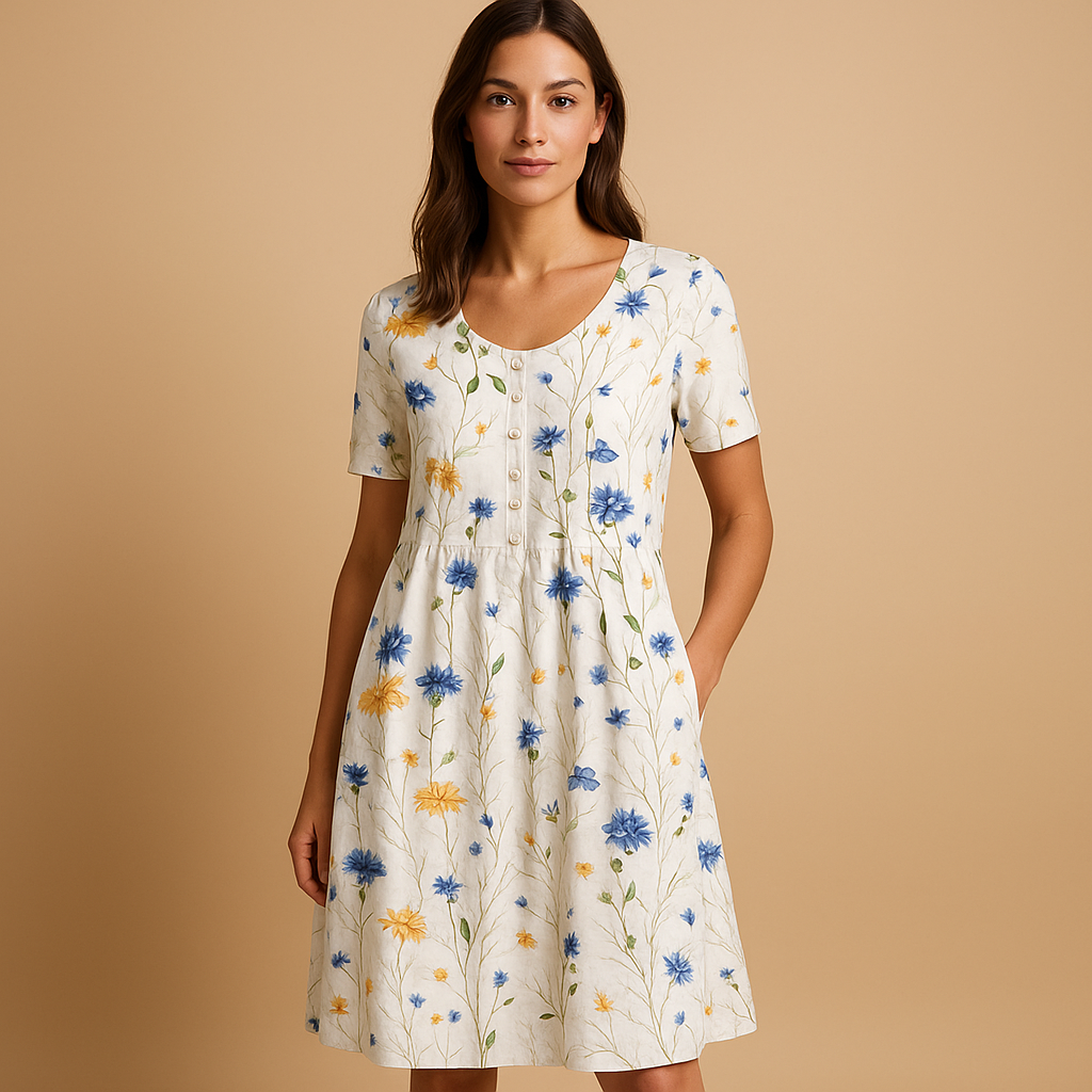 Zomerjurkjes van Katoen met Speelse Prints voor Dames | Janne 4