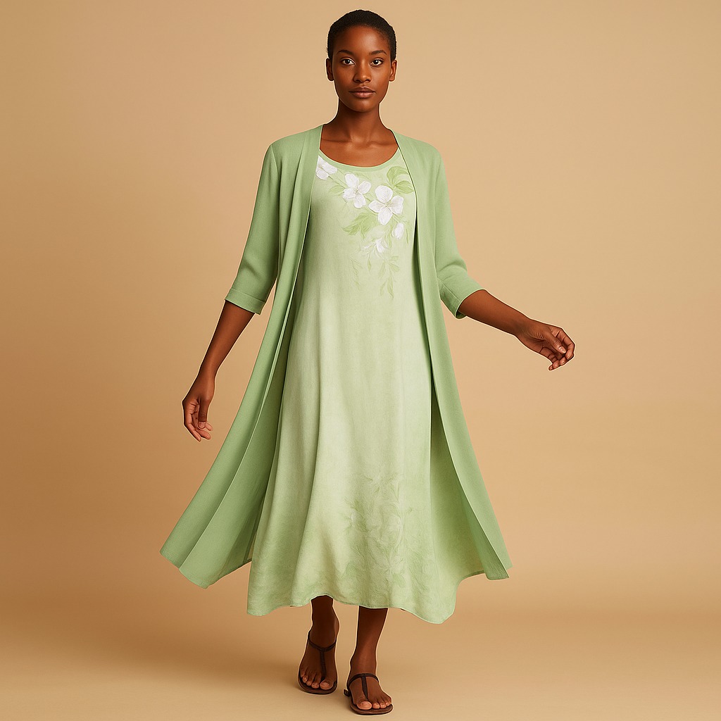 Elegante lange jurk dames met blousejasje voor elke gelegenheid | Renée 4