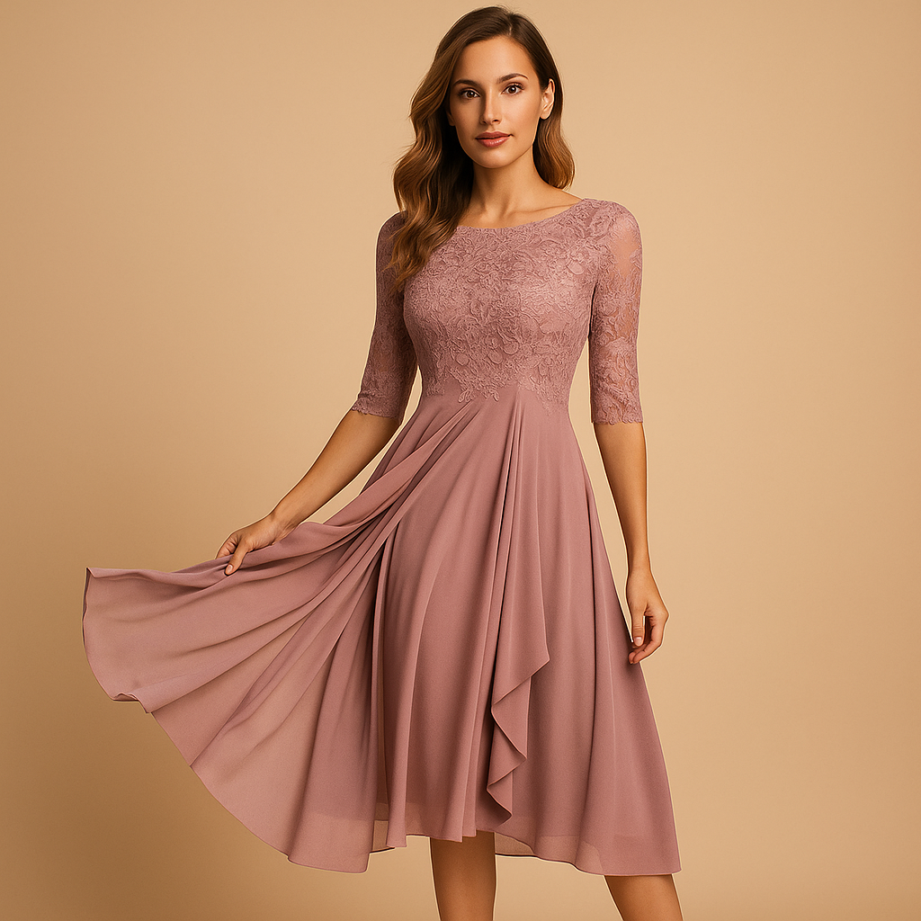 Lange zomerjurk dames met korte mouwen en maxi lengte | Milou 4