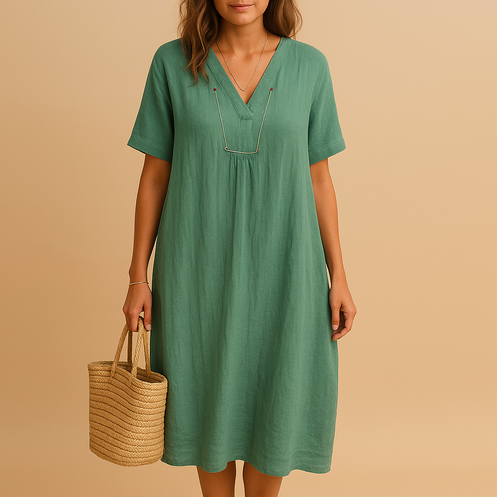 Luchtige zomerjurk dames met losse pasvorm en ademende stof | Lieke 6