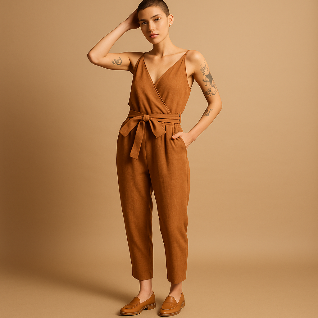 Dames Jumpsuit Zwart Met Verstelbare Tailleband | Myrthe 3