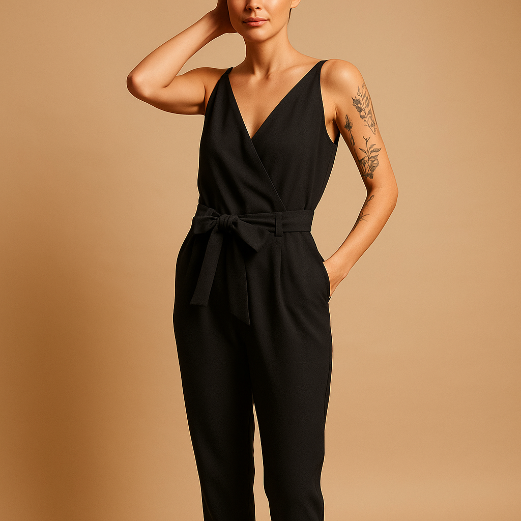 Dames Jumpsuit Zwart Met Verstelbare Tailleband | Myrthe 5