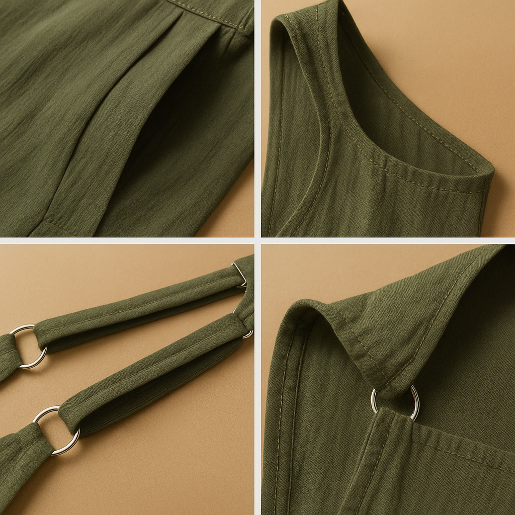 Zwarte jumpsuit dames met wijde pijpen van ademende stof | Elvira 3