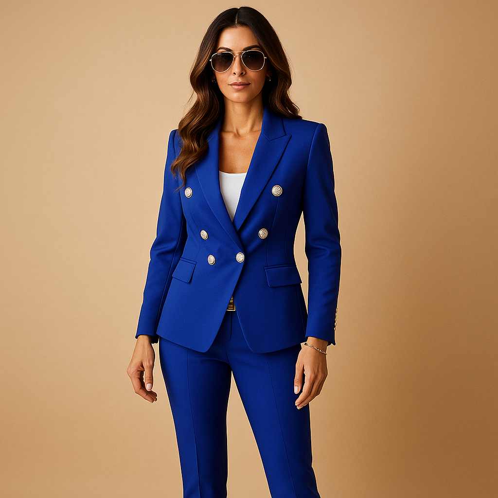 Zwart dames pak 2 delig met blazer en pantalon voor zakelijke gelegenheden | Milou 3