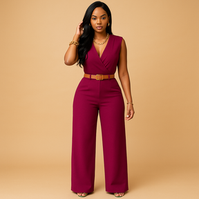 Variant image for Elegante jumpsuit met diepe V-hals en hoge taille | Maud-49