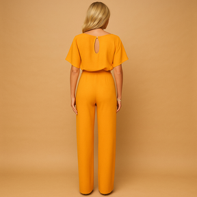 Dames jumpsuit zwart met veterdetail en getailleerde pasvorm | Tessa 4