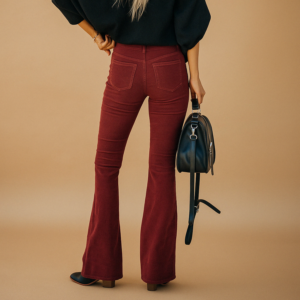 Flared broek van zacht ribcord met comfortabele pasvorm | Maartje 2