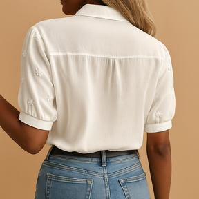 Elegante witte blouse voor dames met luchtige pasvorm | Elvira 4