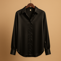 Variant image for Witte blouse dames met luxe satijnen stof en omgeslagen kraag | Mirthe-19