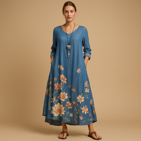 Variant image for Ademende A-lijn jurk van duurzaam katoen voor dames | Isabella-39