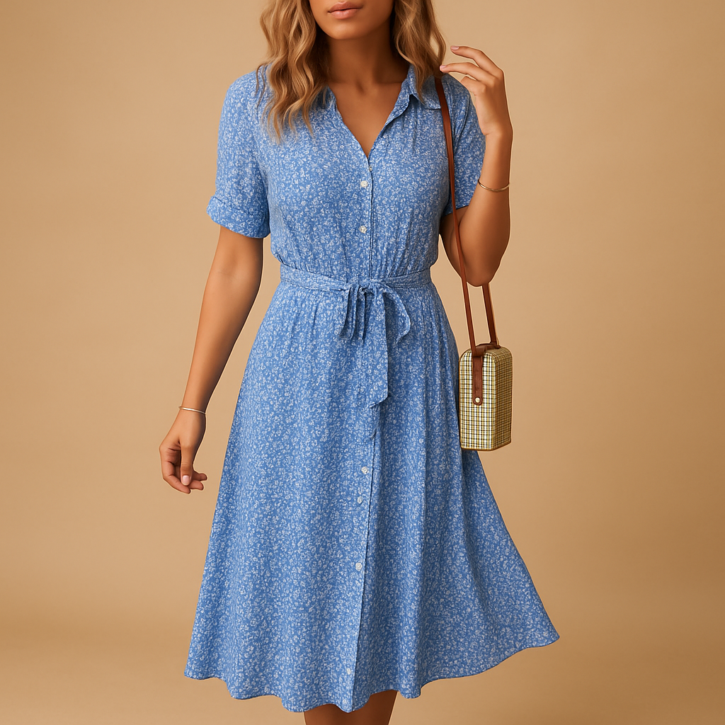 Bloemenprint zomerjurk met korte mouwen voor dames | Fleur 2