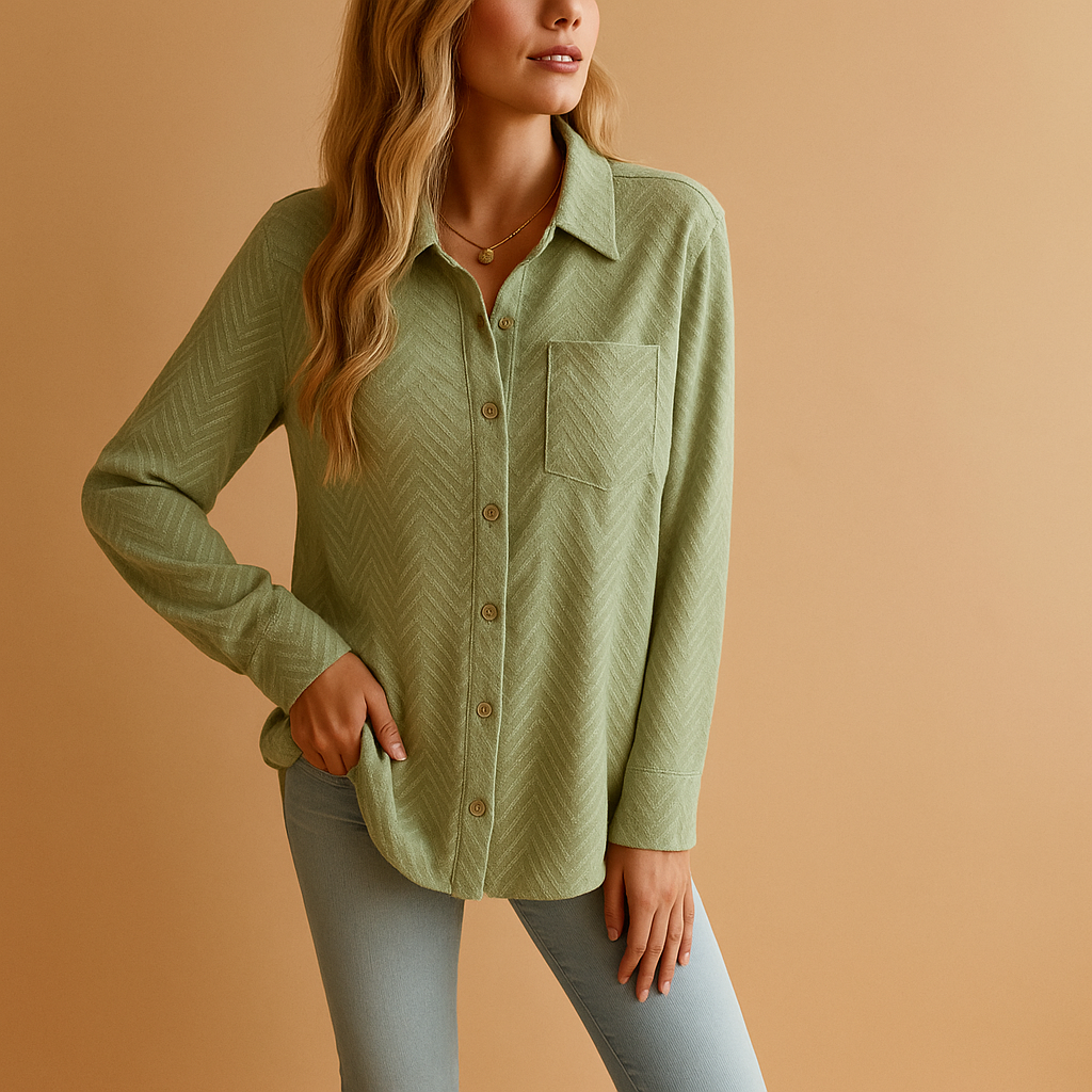 Damesblouse Lange Mouw met Knoopsluiting en Kraag | Maud 2