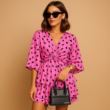 Boho mini jurk met unieke prints voor een zomerse look | Linde 3