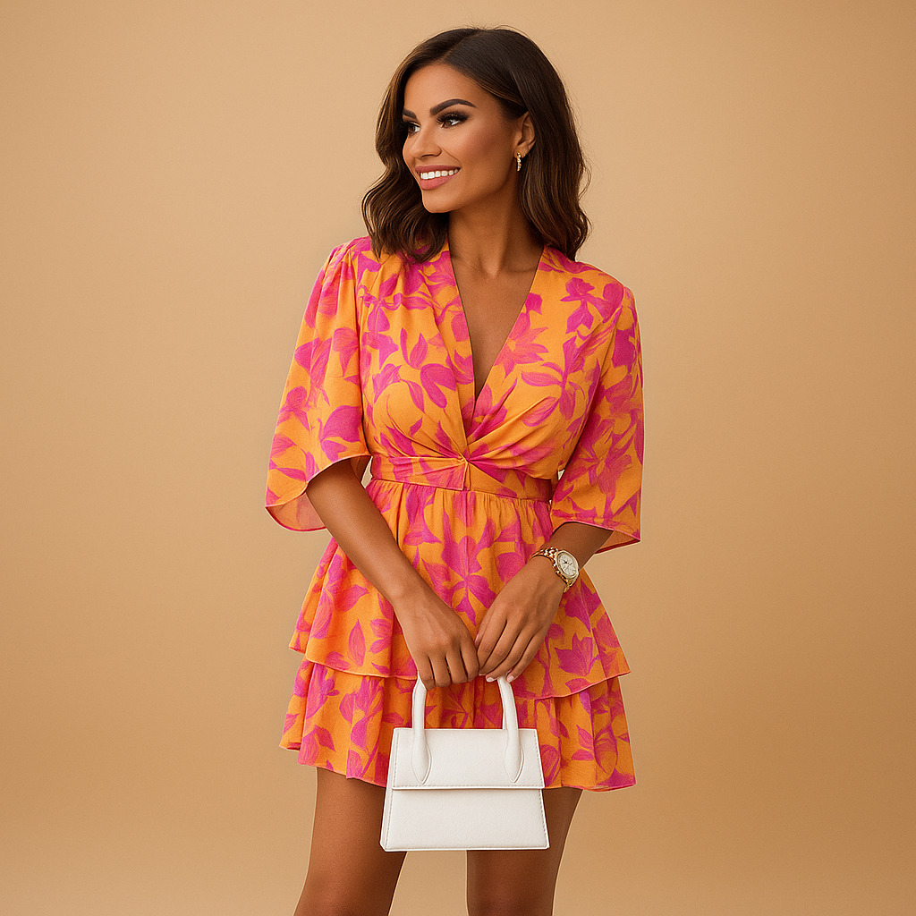 Boho mini jurk met unieke prints voor een zomerse look | Linde 1