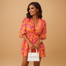 Boho mini jurk met unieke prints voor een zomerse look | Linde 1