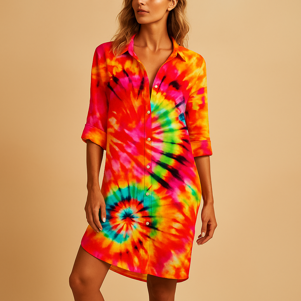 Zomerjurk Dames met Bohemian Print en V-hals | Yara 1