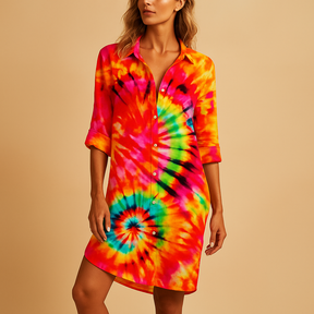 Zomerjurk Dames met Bohemian Print en V-hals | Yara 1