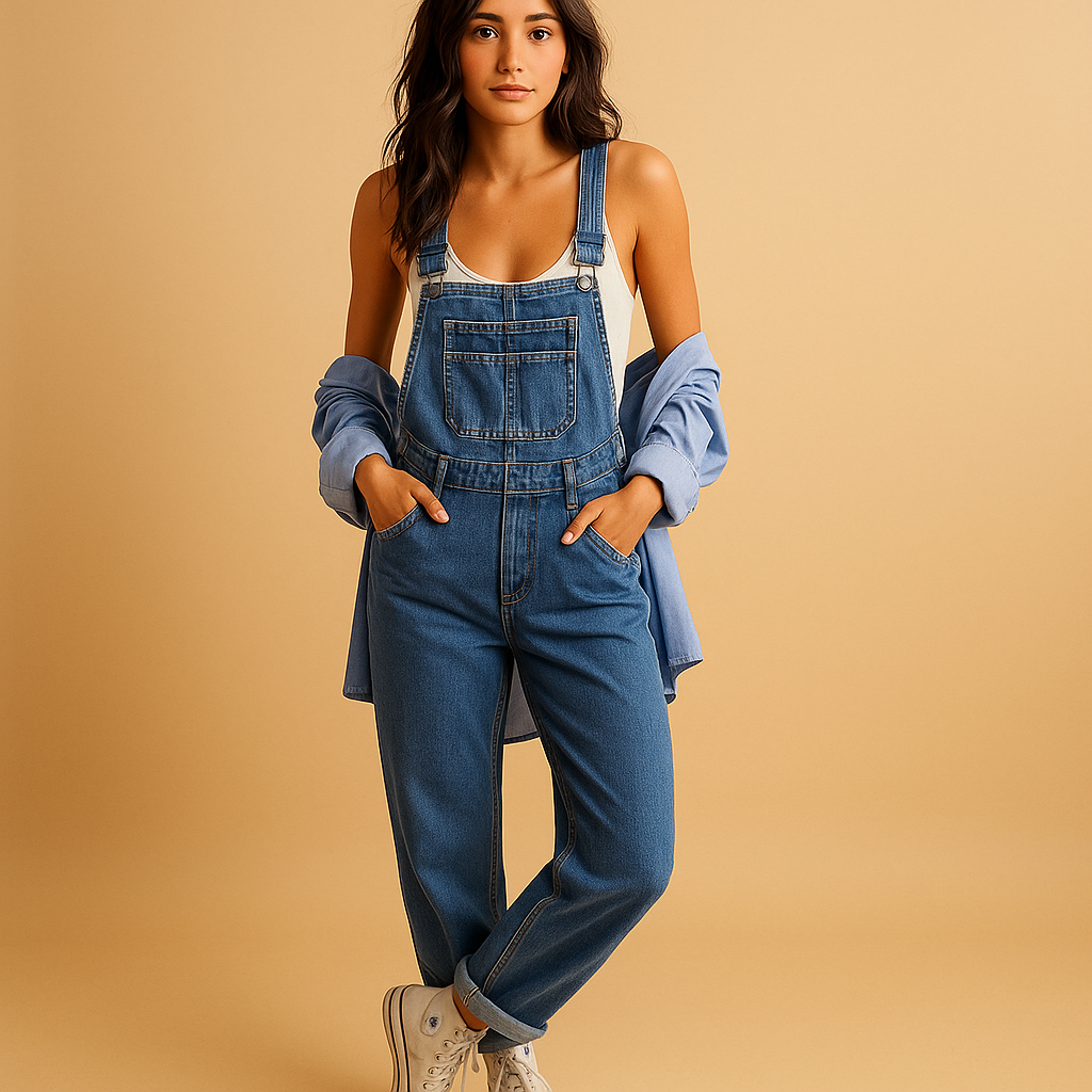 Denim Salopette Met Verstelbare Bandjes Voor Dames | Lieke 1