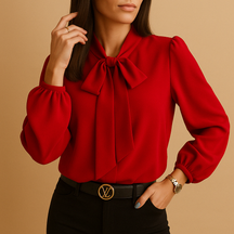 Variant image for Dames blouse met striksluiting en elegante uitstraling | Lianne-16