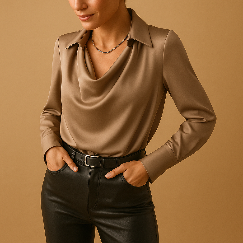 Dames Blouse Lange Mouw van Lichtgewicht Materiaal | Mirthe 2