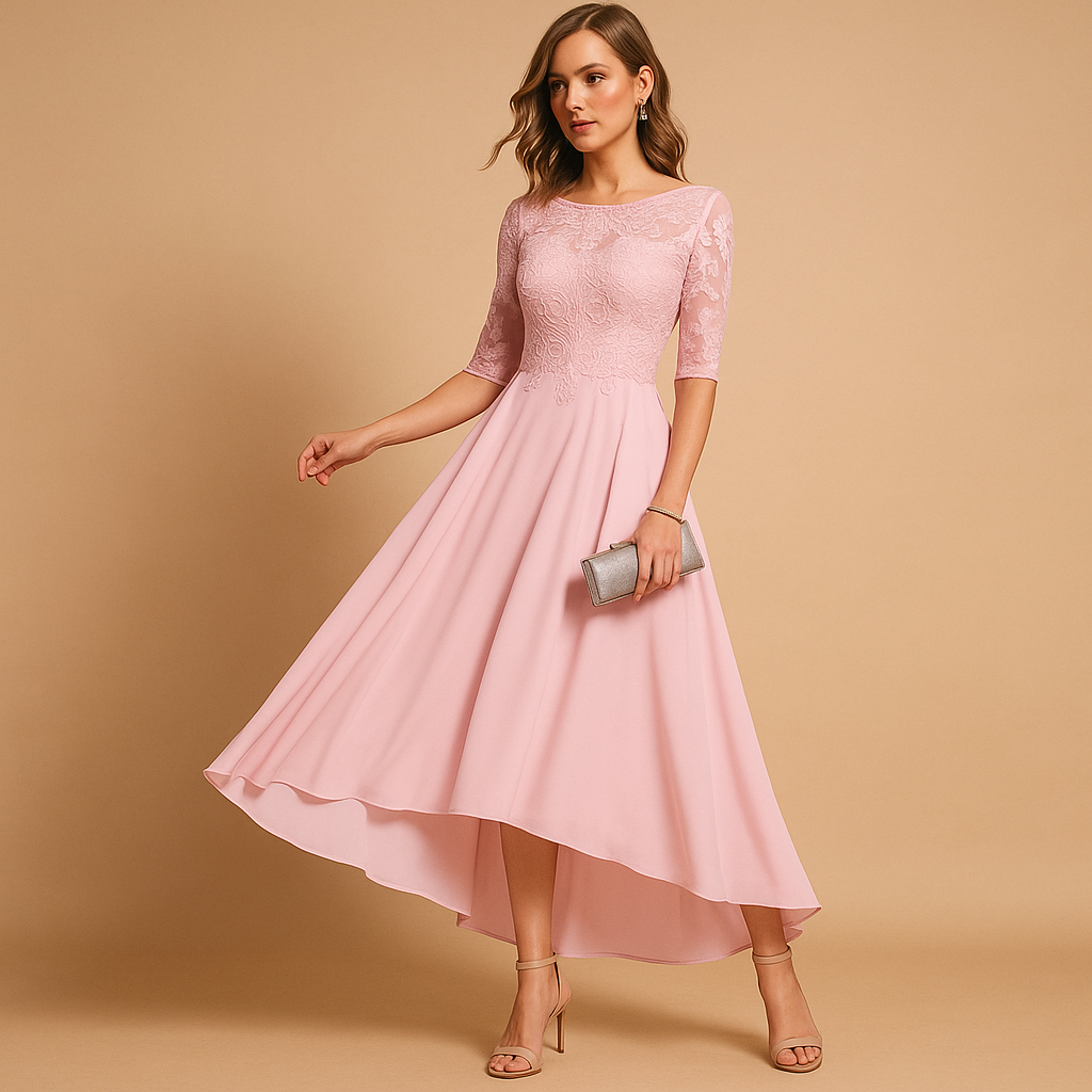 Feestjurk Dames met Kanten Details en Flatterende Pasvorm | Milou 1