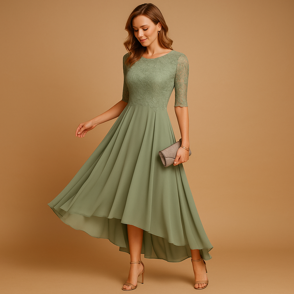 Feestjurk Dames met Kanten Details en Flatterende Pasvorm | Milou 2