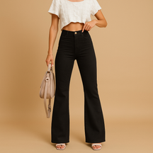Hoge Taille Flared Broek Dames van Milieuvriendelijk Corduroy | Yinthe 5