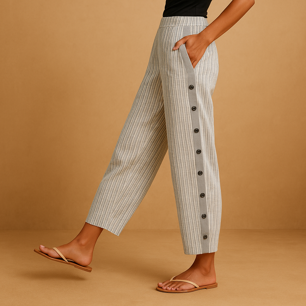 Hoge Taille Broek Dames Met Verticale Strepen | Tania 1