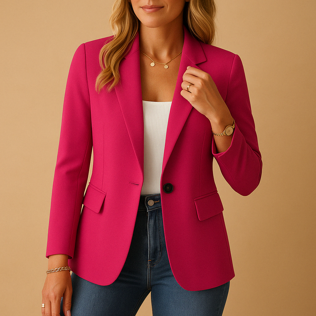 Zwarte blazer dames met getailleerde pasvorm en stretch | Yara 2