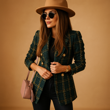 Zwarte blazer dames met elegante getailleerde pasvorm | Tessa 2