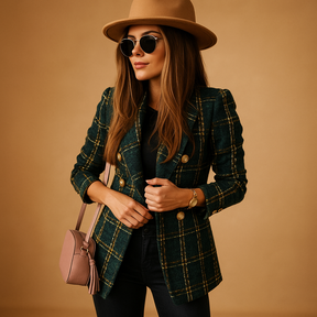Zwarte blazer dames met elegante getailleerde pasvorm | Tessa 2
