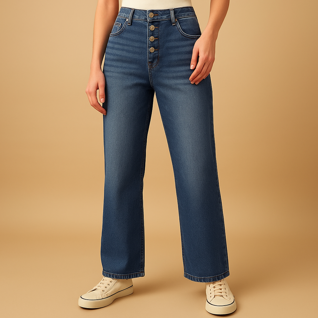 Spijkerbroek dames met hoge taille en losse pasvorm | Fleur 2
