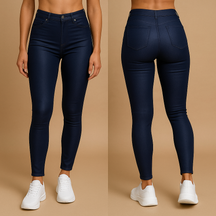 Leren broek dames met hoge taille en slim fit | Milou 3