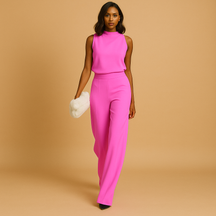 Feestelijke jumpsuit met wijde pijpen en halterhals | Isabelle 5