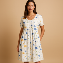 Zomerjurkjes van Katoen met Speelse Prints voor Dames | Janne 4