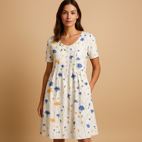 Zomerjurkjes van Katoen met Speelse Prints voor Dames | Janne 4