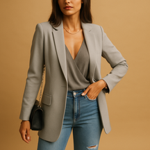 Slanke lange blazer voor dames met luxe uitstraling | Elise 3