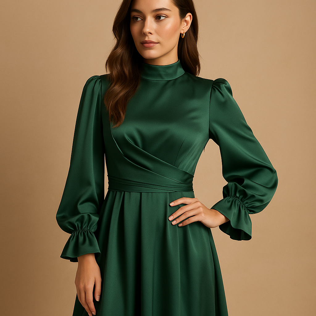 Elegante lange jurk met tailleband voor dames | Thalita 1
