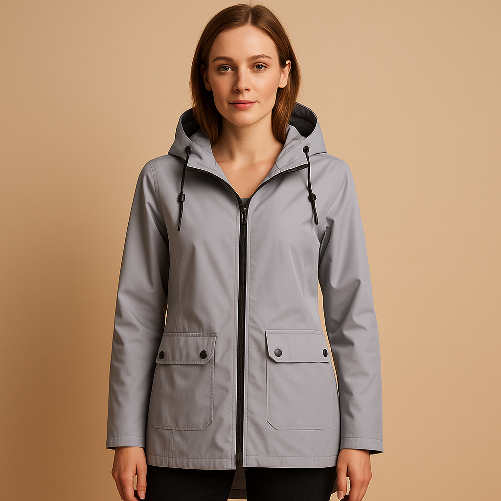 Variant image for Lange regenjas dames met capuchon, waterafstotend en stijlvol | Femke-16