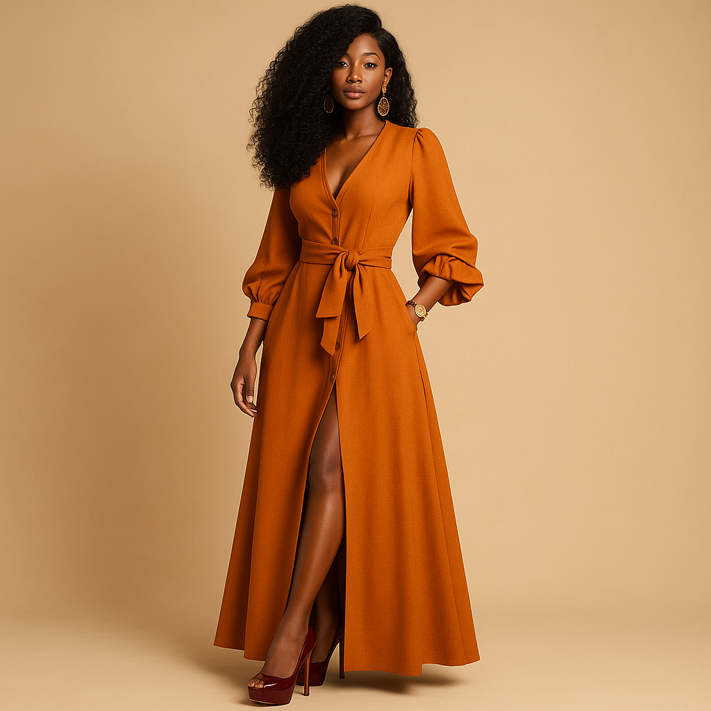Elegante lange zomerjurk met flatterende pasvorm | Elin 2